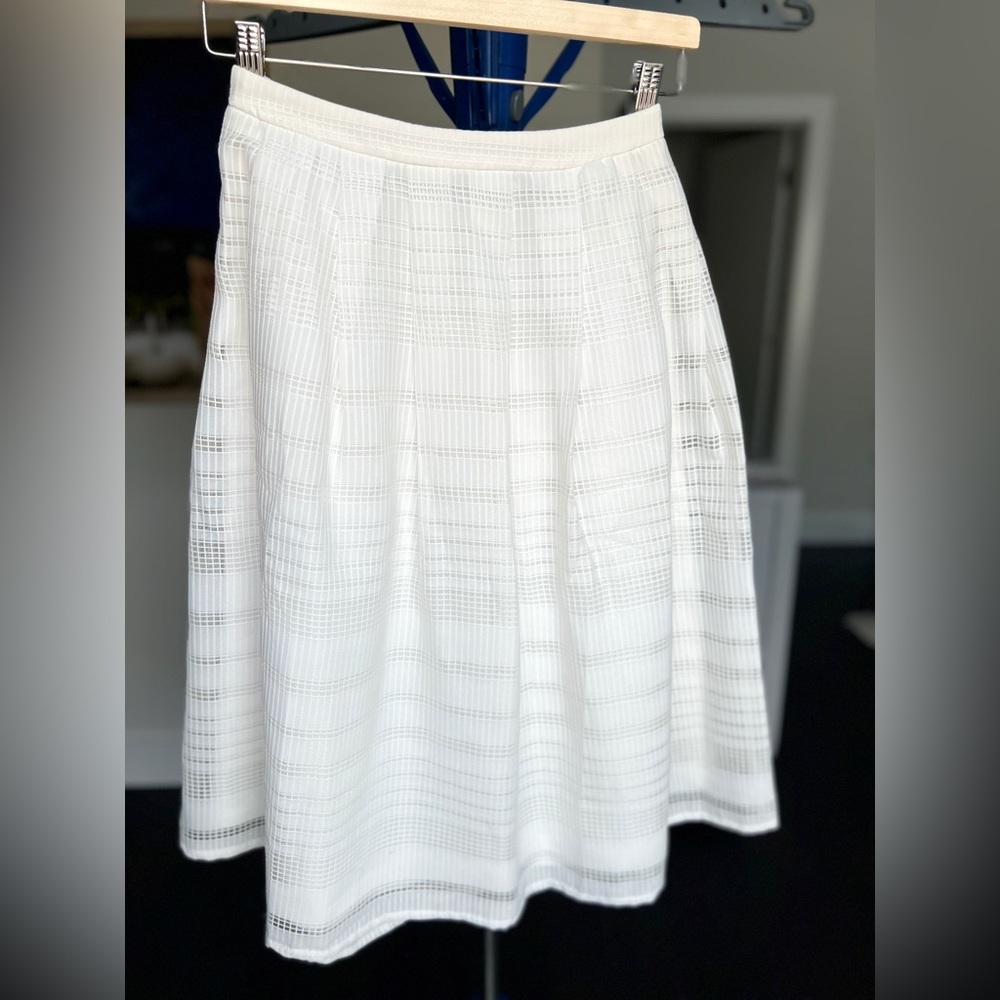 High Waisted Eyelet Skirt White Size Small